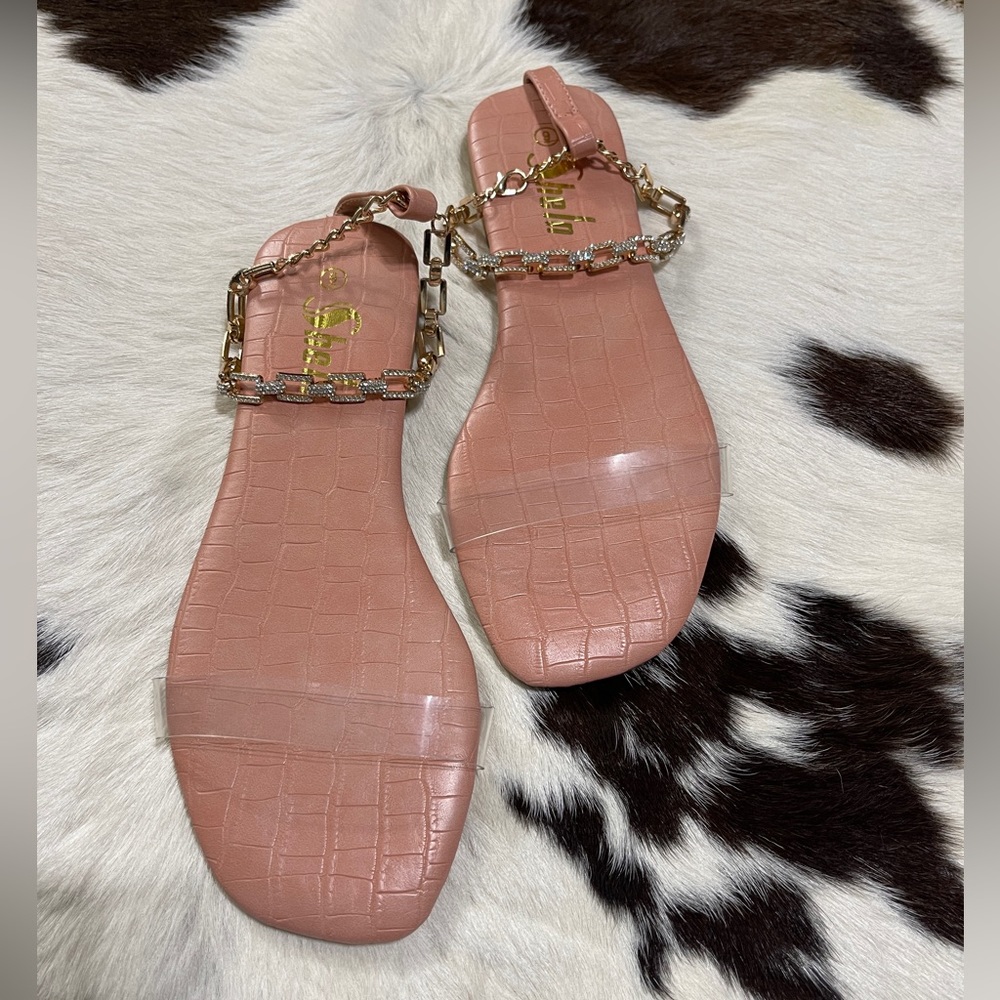 Shein Decor Ankle Wrap Sandals, Size 9